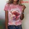 XXS-6XL футболка размера плюс летняя модная женская футболка с мультяшными животными повседневная футболка с круглым вырезом с коротким рукавом топы свободная одежда
