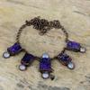 Purple Druzy Gemstone Necklace Electroformed Copper Necklace Adjustable Chain Necklace Handmade Electroformed Jewelry Milky Opal Necklace