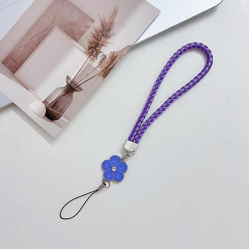 Wrist Anti-Lost Hanging Cord Pu Leather Rope Flower Mobile Phone Strap Cell Phone Lanyard Mobile Phone Lanyard Keychain