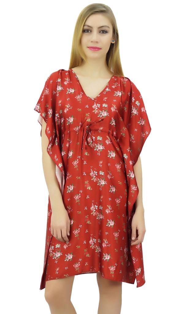 Bimba Женское черное атласное кимоно с цветочным принтом для подружки невесты на шнурке