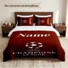 UEFA Champions Personalized Custom Name 3‑Piece Bedding Set Soft Duvet Cover Set For Bedroom Home Decor