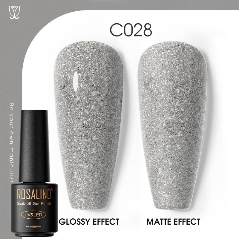 ROSALIND Красочный гель-лак для ногтей, блестящий гибридный лак, полуперманентный лак для ногтей, матовый верхний базовый слой, гель-лак для ногтей