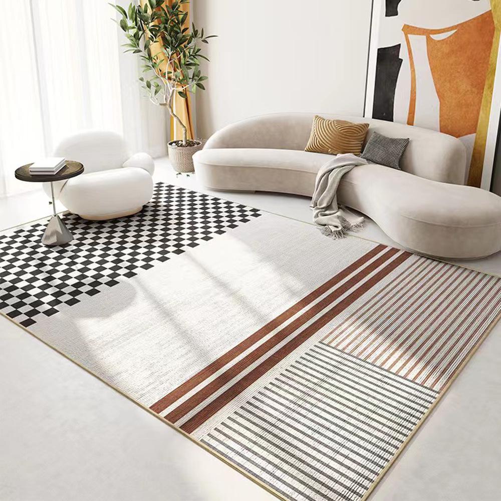 Modern Checkered Loop Pile Living Room & Bedroom Area Rug
