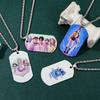 1 шт. K-Pop Охотники на демонов Руми Мира Зои Синий Тигр Подвеска из нержавеющей стали Ожерелье Унисекс Модная цепочка Ювелирные изделия Подарок для фанатов
