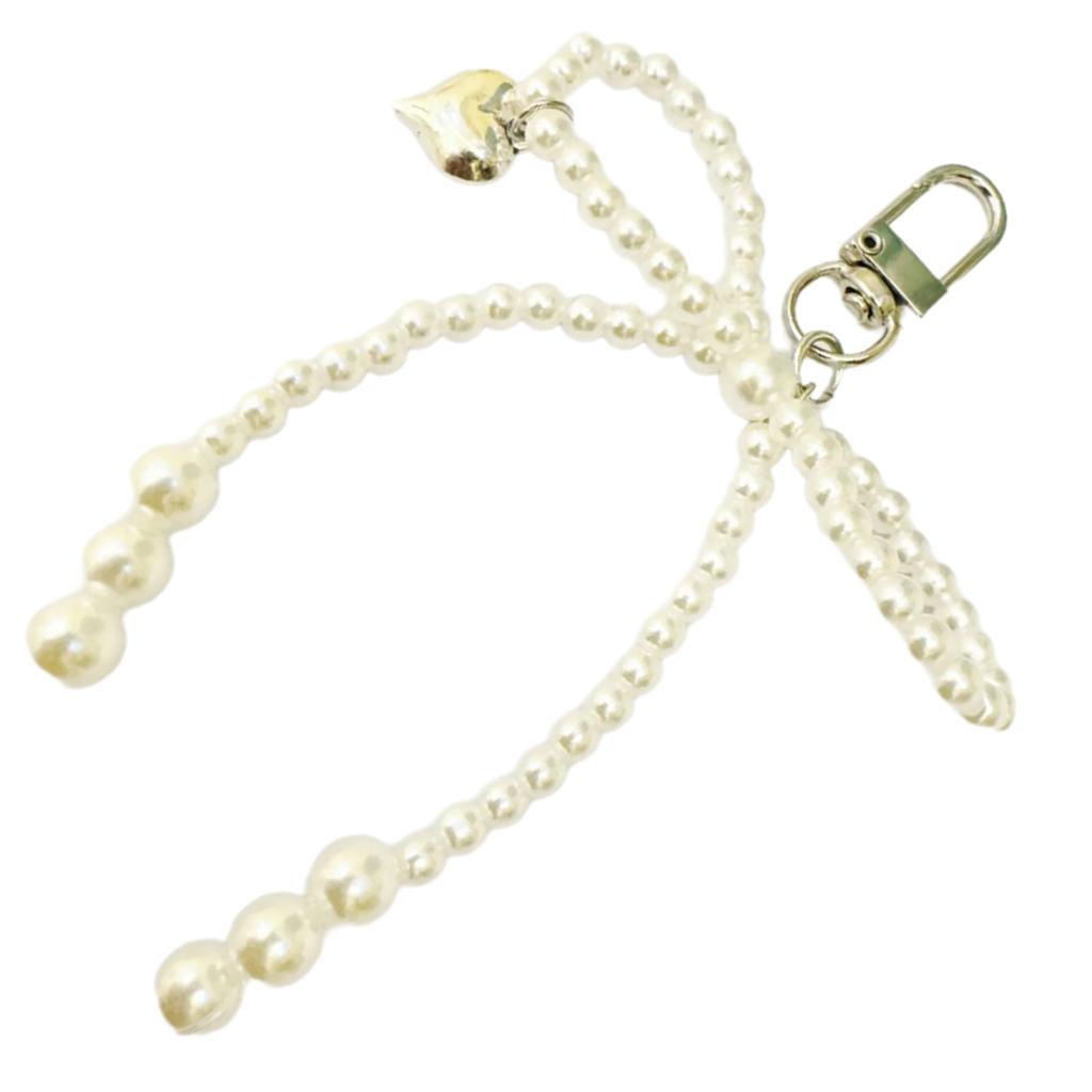 Sparkling Keyring with Dazzling Bowknot Pendant Stylish Bowknot Pendant Keyring Lovely Phonechain Key Chain Decoration