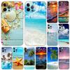 Чехол для телефона Clear Sea Sky Sandy Beach для iPhone 5 5S se 6 6s 7 8 plus x 10 XR XS 11 12 13 mini pro MAX, черная задняя крышка из ТПУ