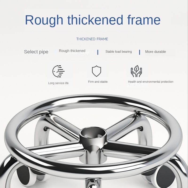 Утолщенная рама Круглый шкив Табурет Портативный Низкий Вращающийся стул Инструмент Бытовой Мобильный Универсальный Табурет на колесиках