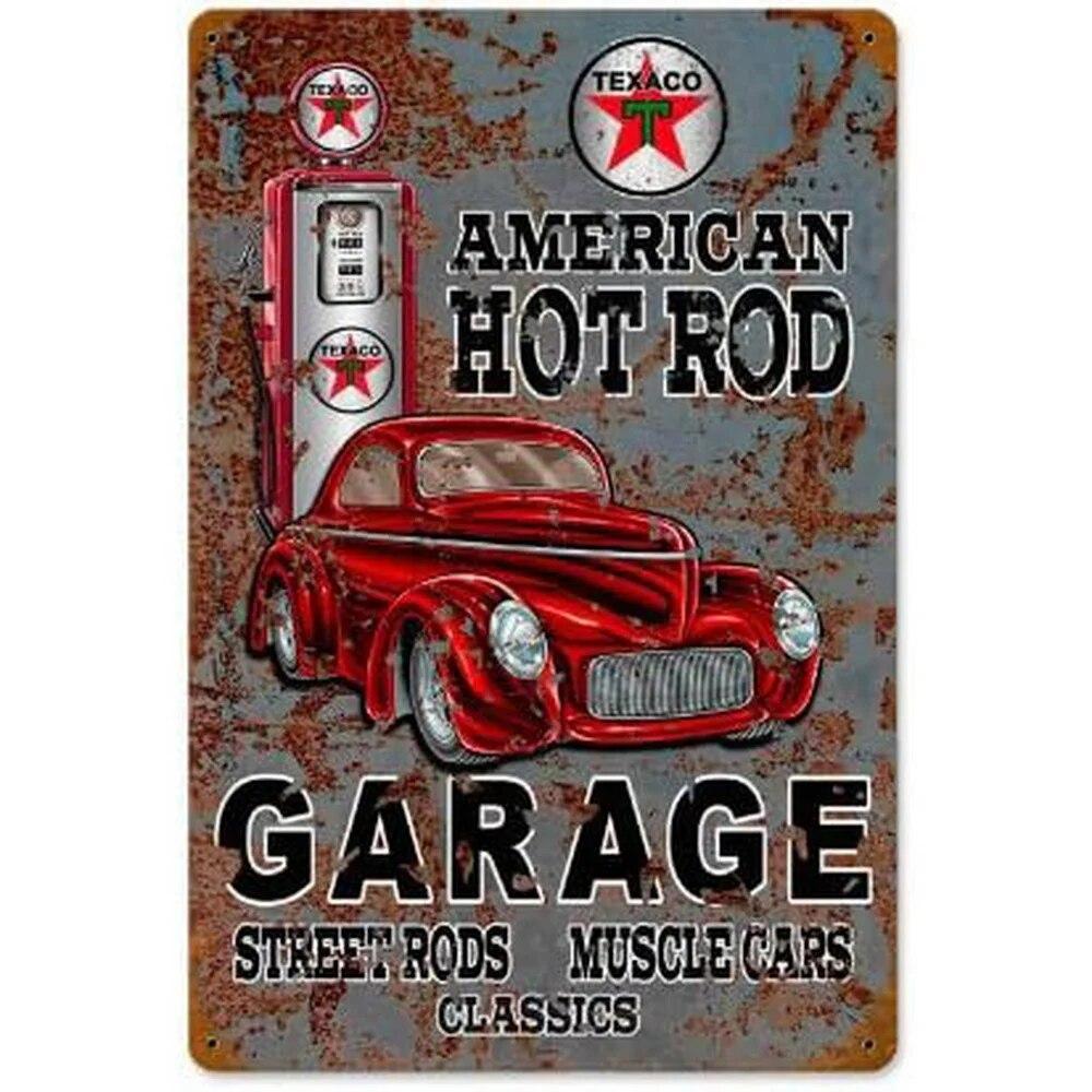 Hot Garage Pinup Girls Rod Metal Tin Signs Posters Plate Wall Decor for Garage Bars Man Cave Cafe Clubs Retro Posters Plaque