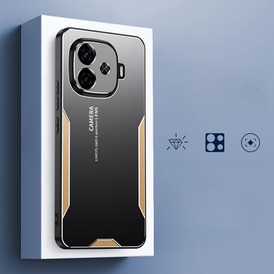 Бронированный чехол из алюминиевого сплава для IQOO Z9 Turbo Z9X Z8X Ультратонкий защитный чехол для камеры Противоударный мягкий силиконовый чехол-бампер для VIVO Y200i Y100 4G Y17S