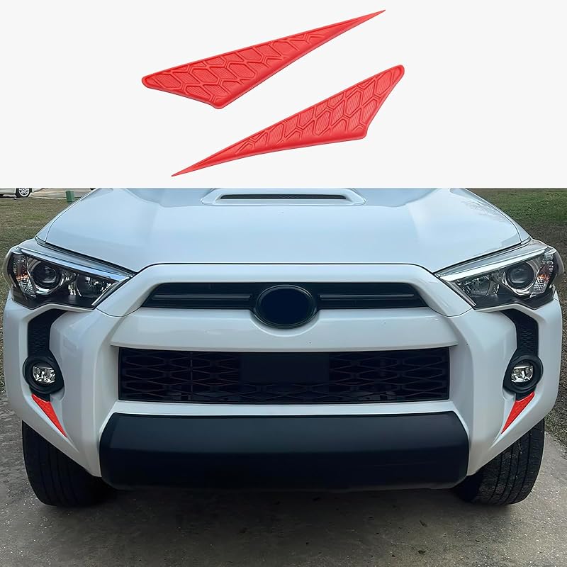Front Fog Light Decals Compatible with 2014-2024 Toyota 4Runner Accessories Front Bumper Grill Trim ABS Plastic Material (Black)