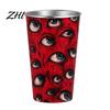 Theme Party Beverage Container Color-Changing Halloween Cup, Stainless Steel Horror Tumbler for Hot Portable Outdoor Camping Drinkware Cold