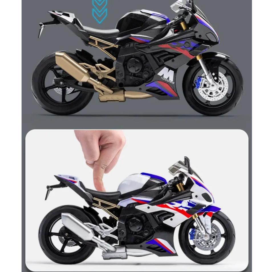 Масштаб 1/10 для модели мотоцикла BMW S1000RR, симуляция, сплав, локомотив, фигурка, украшение, игрушечная машинка, мальчик