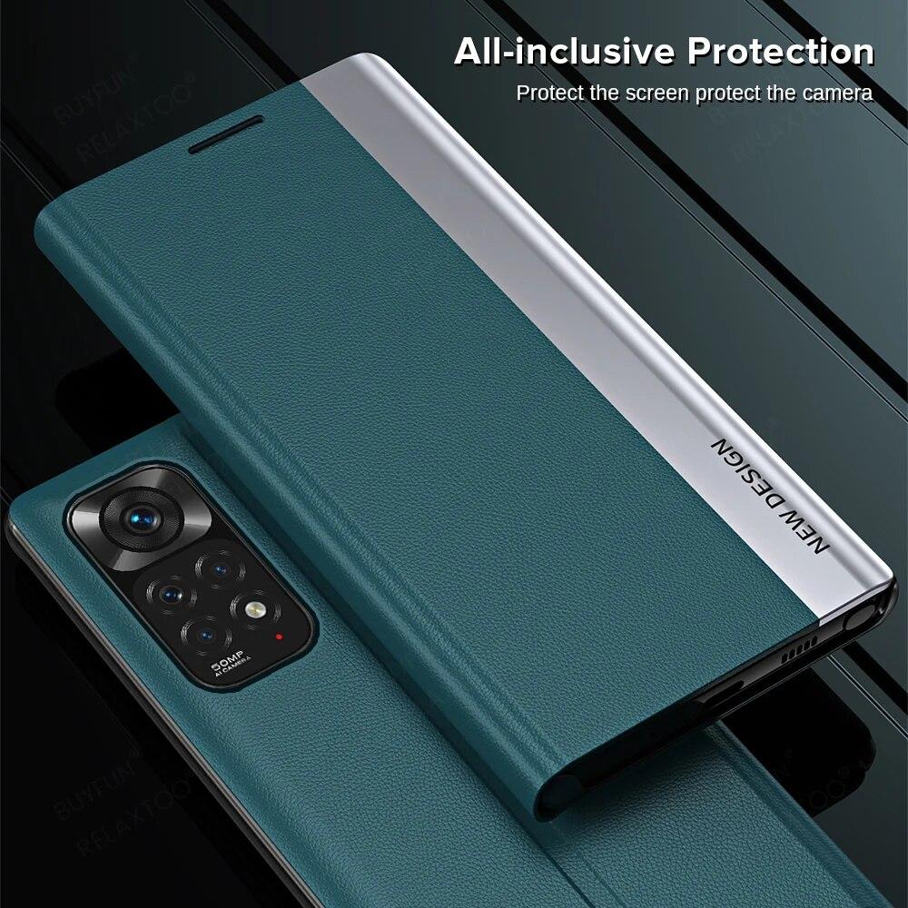Кожаный флип-чехол для Xiaomi Redmi Note 13Pro 11, чехол с магнитным кронштейном для Xiamoi Redmi Note11 12 Pro 5G 11s 11Pro, защитный чехол