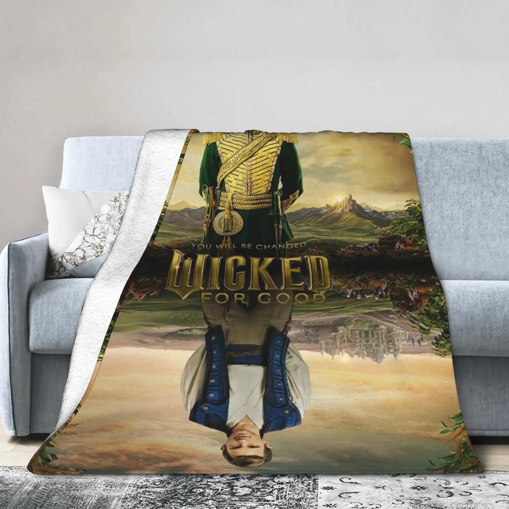 Wicked Elphaba Soft Plush Throw Blanket for Kids and Adults Flannel Couch Bed Sofa Cover with Graphic Design