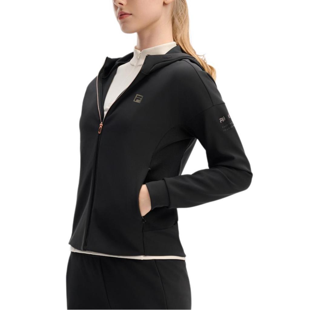 Fila Фитнес Мода Удобная Спортивная Простая Куртка Женские куртки Насыщенно-Черный A11W441506F-BK