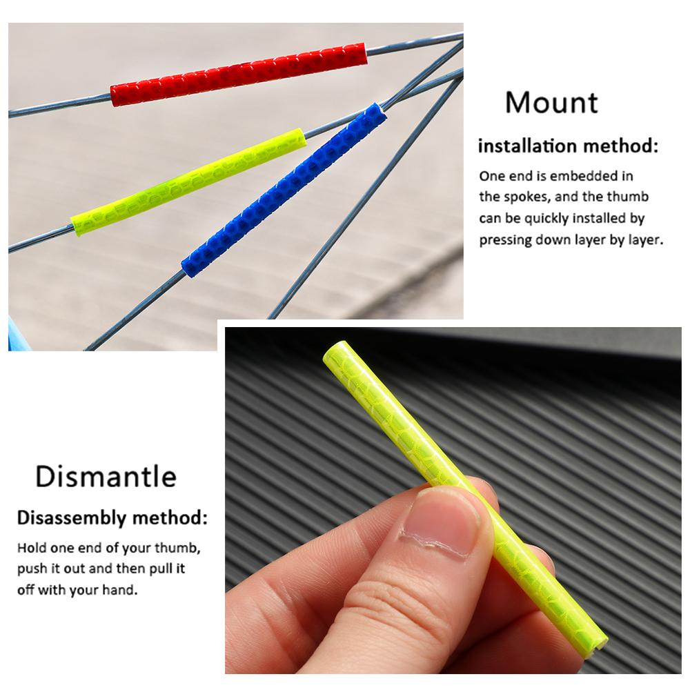 Зажимная трубка Велосипедная полоска Велосипедные фонари Обод колеса Спица Светоотражающие трубки Прикрепляемые отражатели