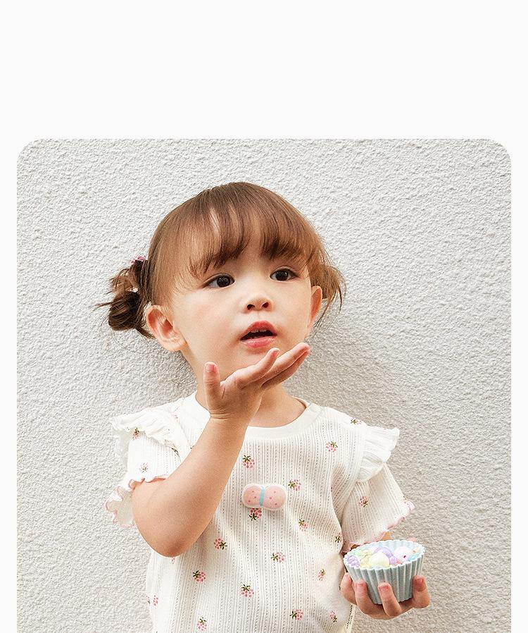 Трендовая футболка с коротким рукавом для малышек и девочек ясельного возраста - Милая, Модная весенне-летняя одежда