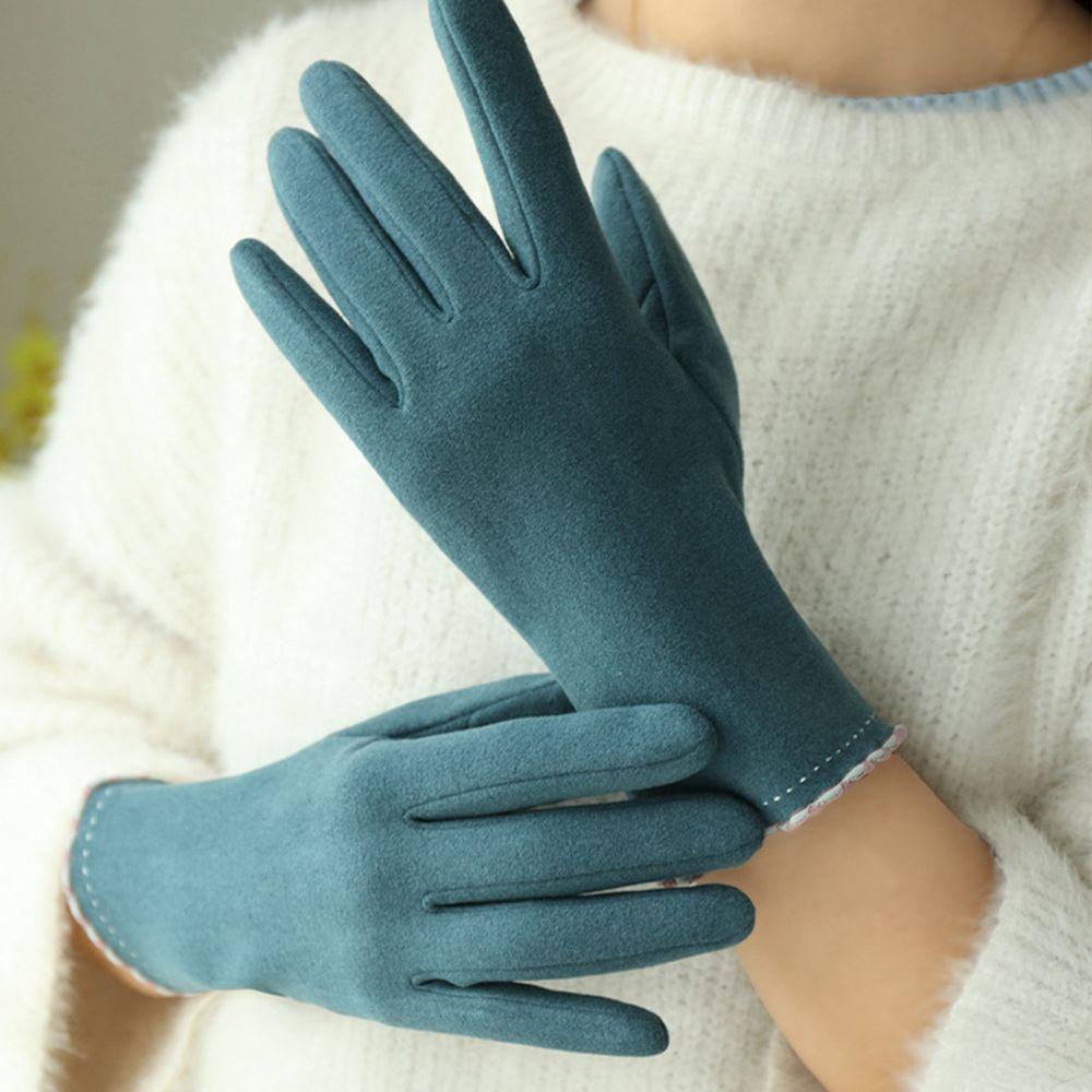 And Winter Cycling Ski Plus Fleece Gloves Korean Style Mittens De velvet Women Gloves