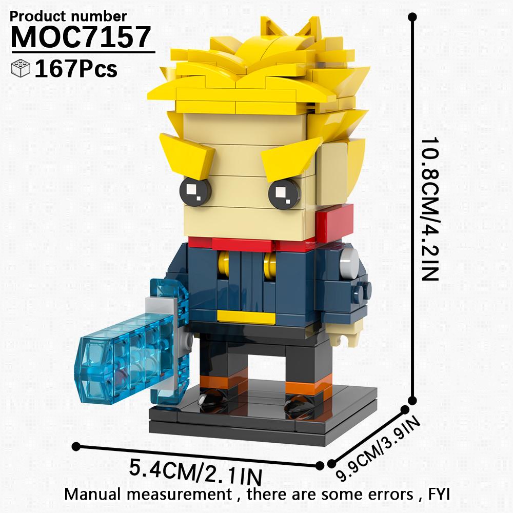 MOOXI Серия Аниме MOC Кирпичи Кирпичная Голова Фигурка Лун Сделай Сам Набор Конструкторов для Взрослых Модель Детские Образовательные Игрушки для Детей Подарок