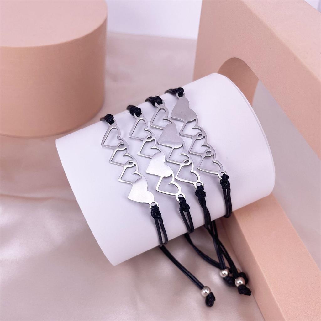 Браслет JYL TS для пары, сердце, плетение на вощеном шнуре, укрепляет близость и связь