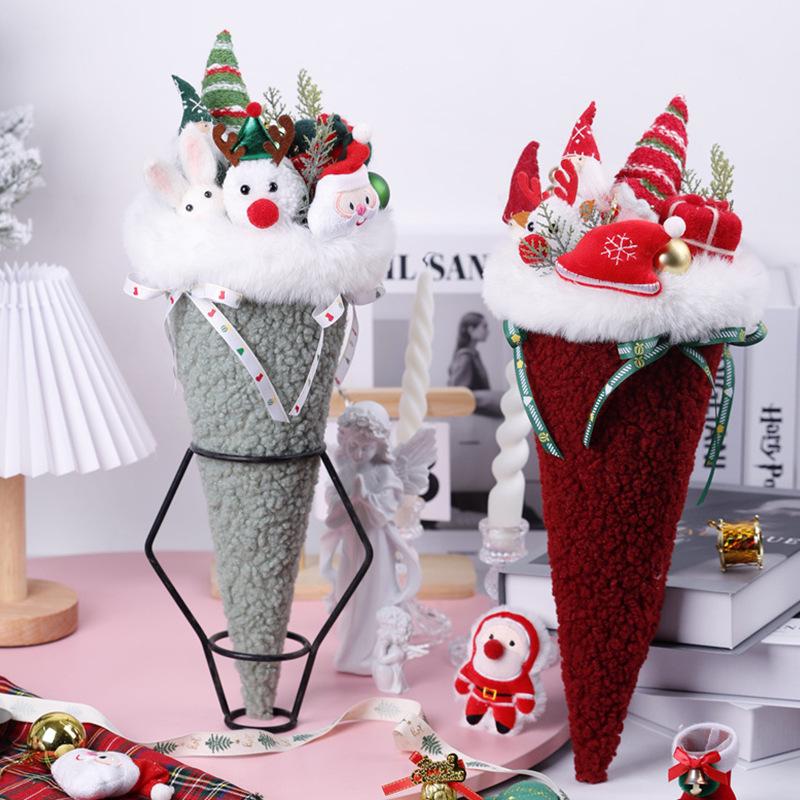 Customizable Christmas Ping Pong Chrysanthemum Doll Bouquet - Floral Art Decoration Supplies