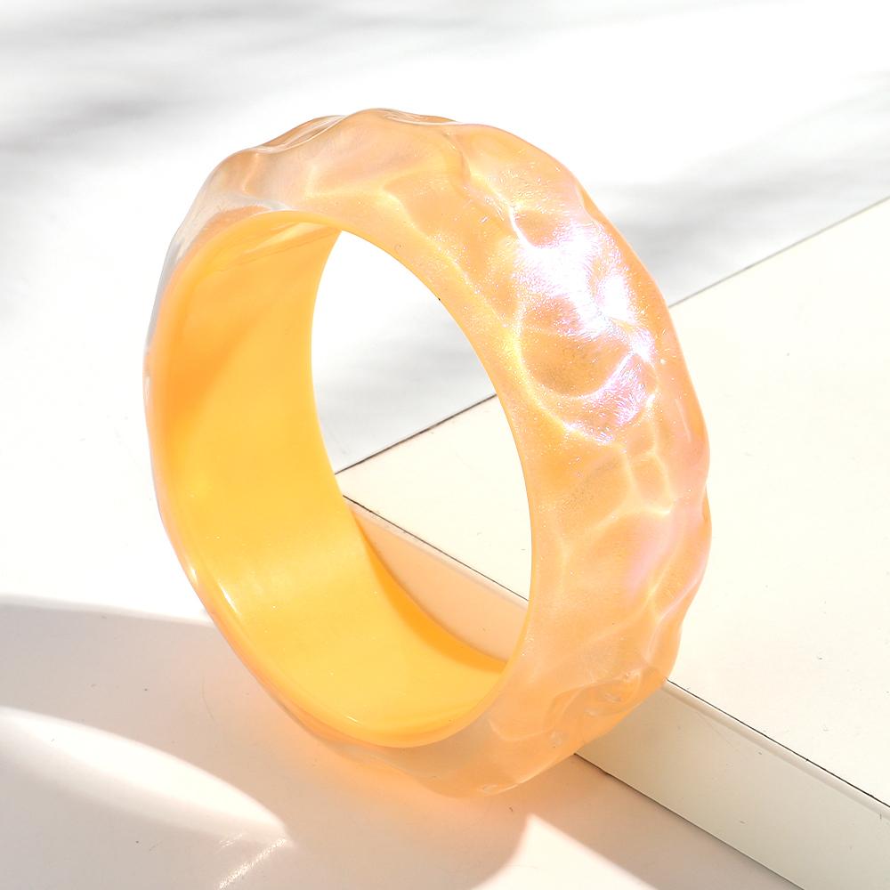 Glitter Colorful Wave Round Acrylic Thick Bangle for Women Girls New Korean Resin Wide Cuff Bracelets Sweet Jewelry Popular Gift