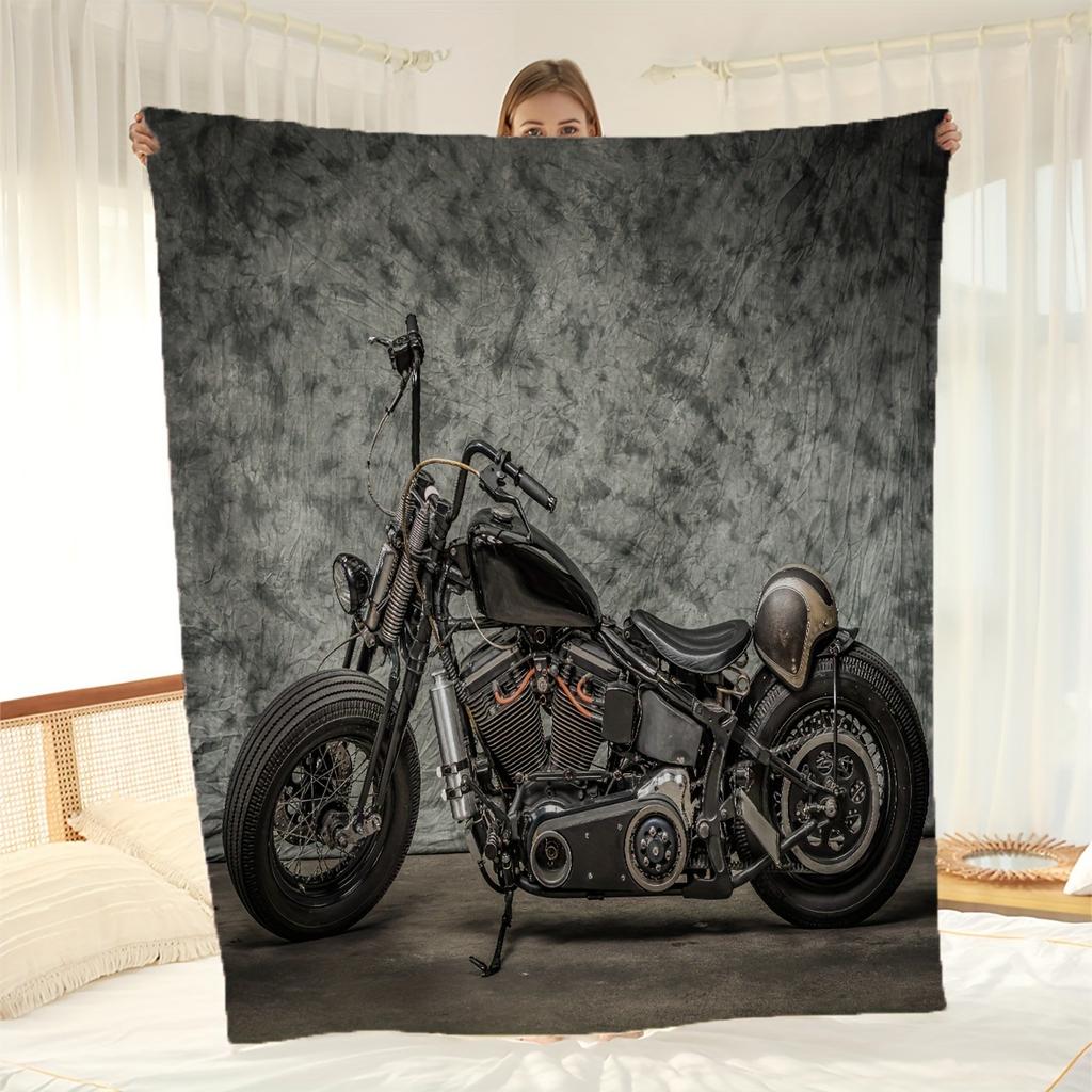 Motorcycle blanket flannel blanket foldable blanket washable sofa blanket plush blanket