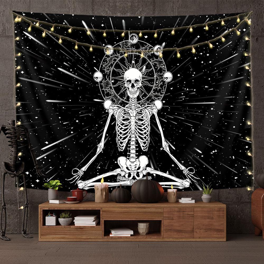 Подходит для украшения дома, настенный художественный гобелен с черепом, настенный подвесной психоделический художественный гобелен с черепом