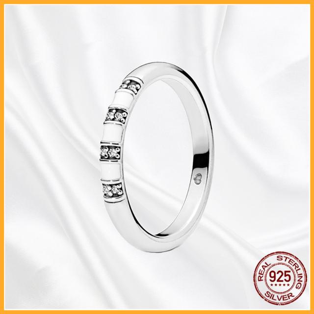 Подлинное 925 пробы стерлингового серебра штабелируемое сердце ромашка цветок сверкающее кольцо для женщин оригинальные 925 пробы серебряные кольца ювелирные изделия подарок