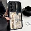 Ink Marble Pattern Shell For Samsung S25 S24 S22 Ultra Plus S23 S21 S20 Fe A55 A54 A53 A52 A35 A34 A15 A14 5g Shockproof Silicone Soft Case Cover