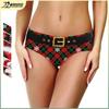 2024 Christmas Plaid Snowflake Women's Sexy Digital Print Triangle Panties