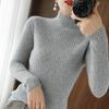Women's Fashion Casual Solid Color Print Plus Size Autumn Winter Long Sleeve Half Turtleneck Slim Sweaters