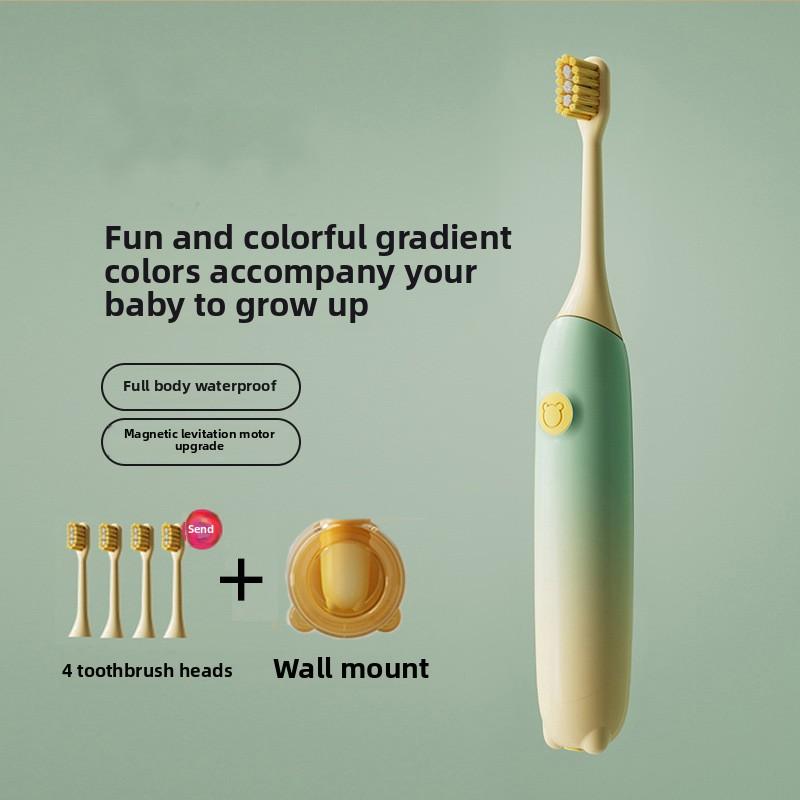 Новая детская электрическая зубная щетка, перезаряжаемая, мультяшная, водонепроницаемая, магнитная, звуковая, мягкая, для чистки полости рта, детская зубная щетка
