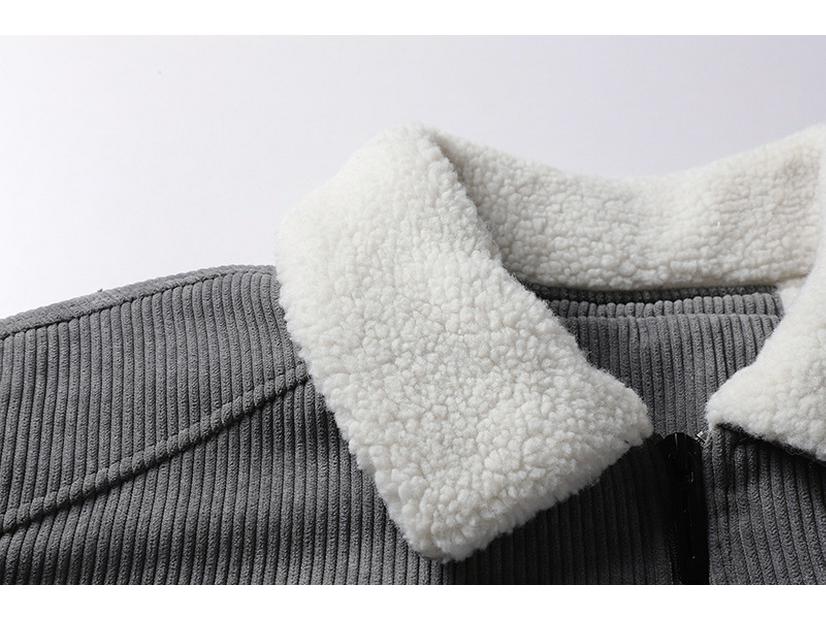 Мужское зимнее вельветовое хлопковое пальто: Теплая, молодежная, толстая бархатная куртка