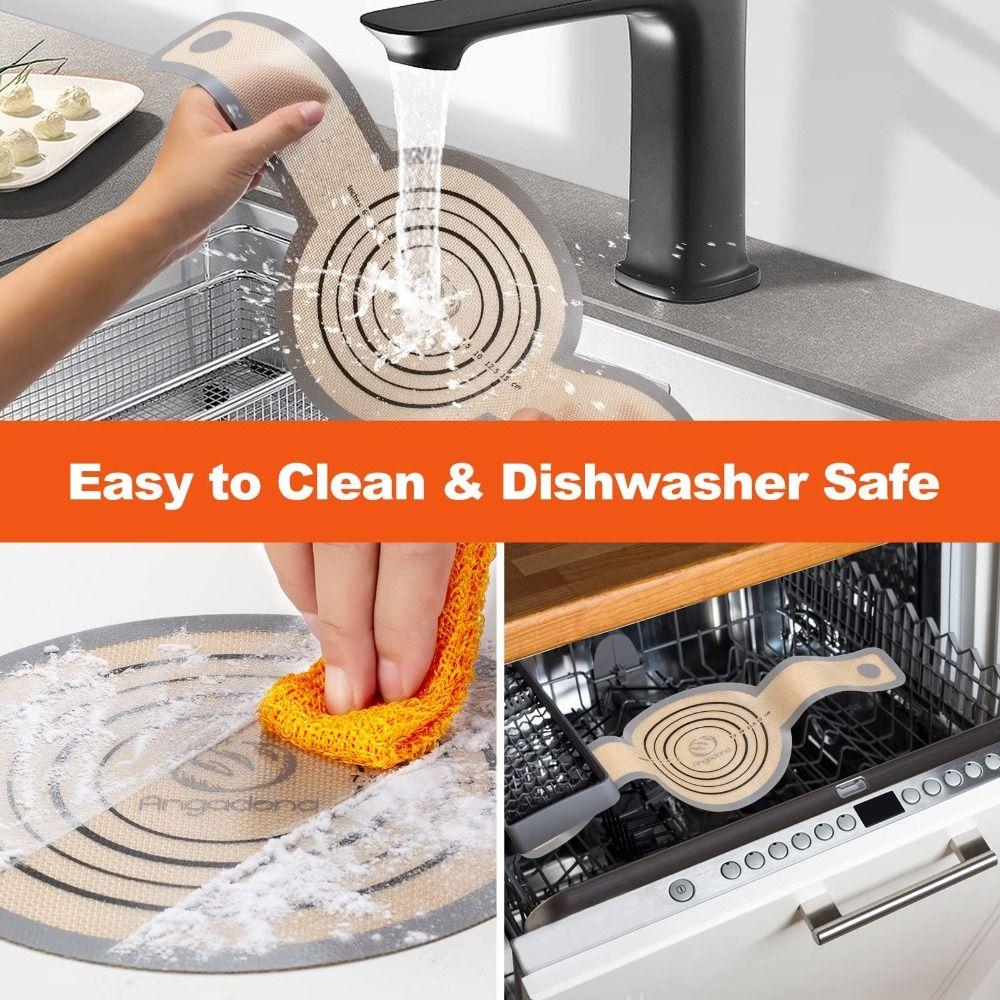 2Pcs Non-Stick Baking Mat Set Oval and Round Dough Transfer Mat Bread Sling  Kitchen Baking Tools