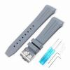 Эксклюзивный резиновый ремешок Blancpain x Swatch без бренда, серый, ширина ушка 22 мм