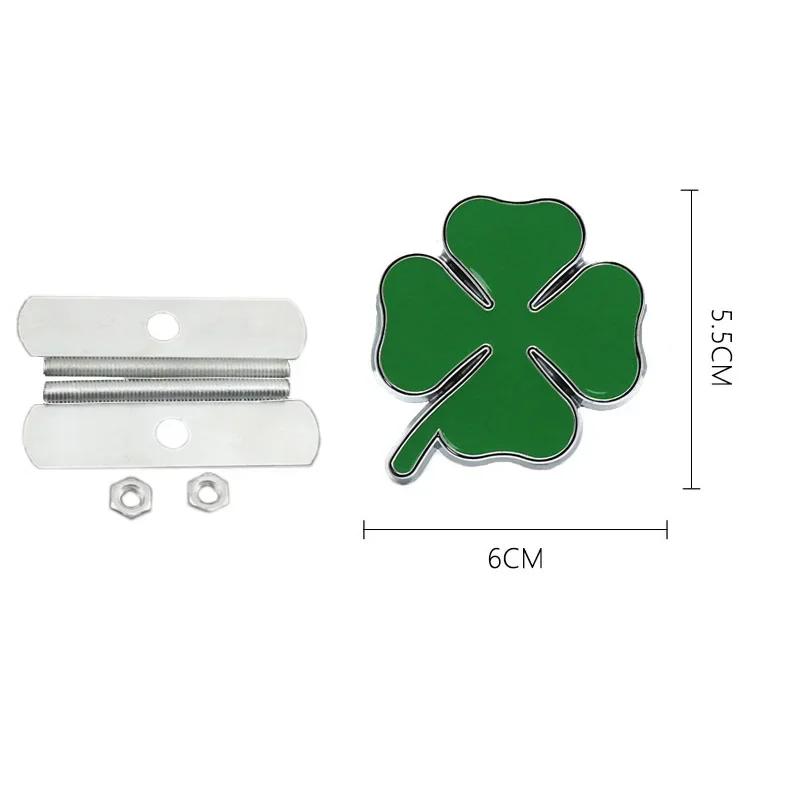 IZGZ4 for Alfa Romeo Giulia 159 147 156 4C Stelvio Giulietta Mito Alloy Car Styling Front Grille Four-leaf Clover Emblem Decoration