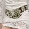 Diamond Spliced Wide Waist Seal Diamond High Elastic Belt, Women's Coat Skirt Faux Leather Elastic Belt