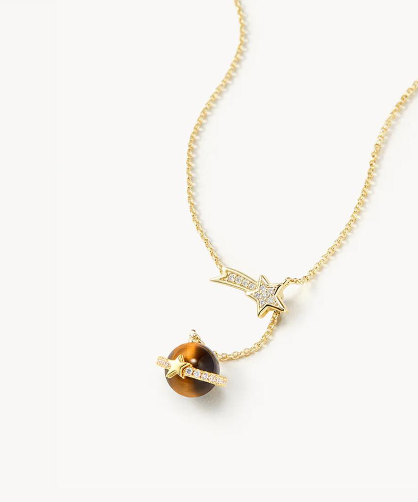 Lola Rose Heliocentric Tiger'S Eye Drop Pendant Fashion Necklace
