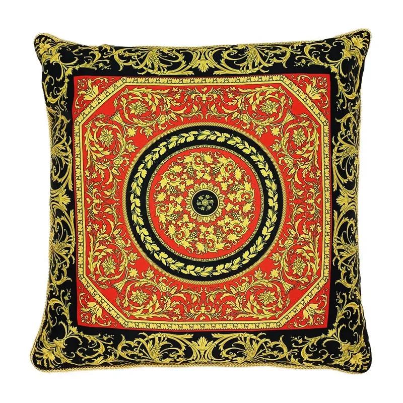 Наволочка на декоративную подушку в европейском стиле для диванной подушки в помещении, классический геометрический принт с лозой