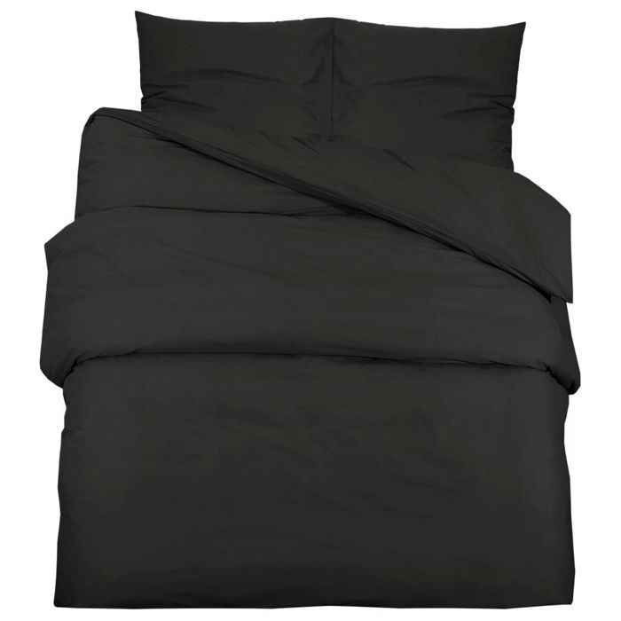 VidaXL Black Duvet Cover Set 240x220 Cm Lightweight Microfiber135968