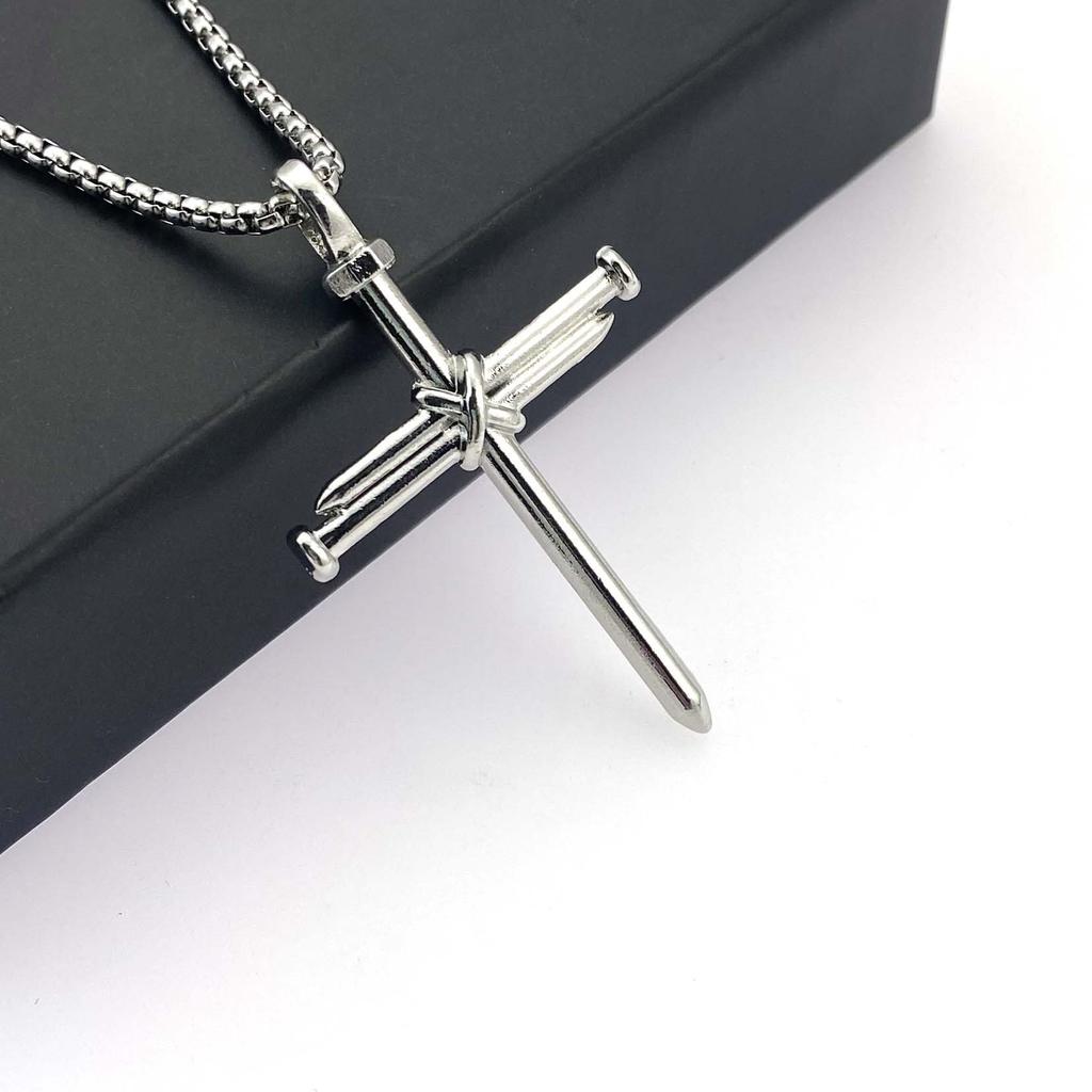 Ожерелье из литой нержавеющей стали, кулон в виде креста из сплава, персонализированное мужское ожерелье в стиле панк