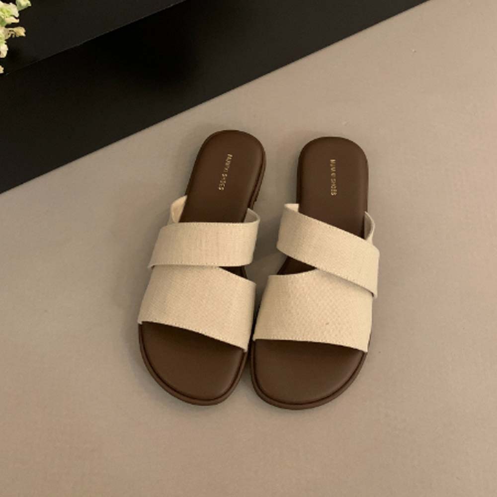 Модные Горячие Продажи 2025 Женские Плоские Сандалии Шлепанцы С Открытым Носком Мюли с Мягкой Стелькой для Лета Пляжа