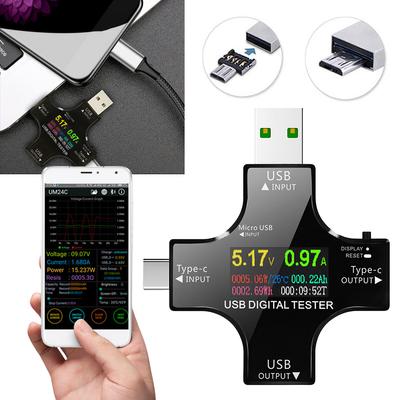 USB-тестер Type-C Type-C PD DC Цифровой вольтметр Цветной цифровой дисплей Вольтметр-амперметр Детектор Индикатор зарядного устройства