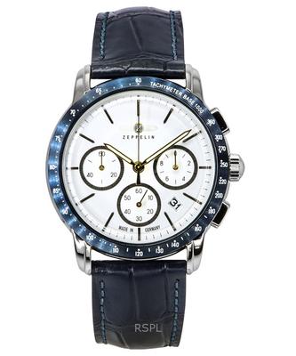 New York Chronograph кожаный ремешок белый циферблат кварцевые мужские часы 88781