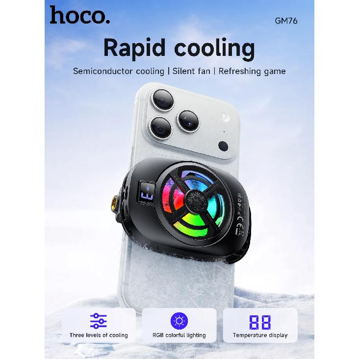 HOCO GM76 Универсальный кулер для мобильного телефона с цифровым дисплеем, долговечный, мощное охлаждение, вентилятор для iPhone, Samsung, смартфона