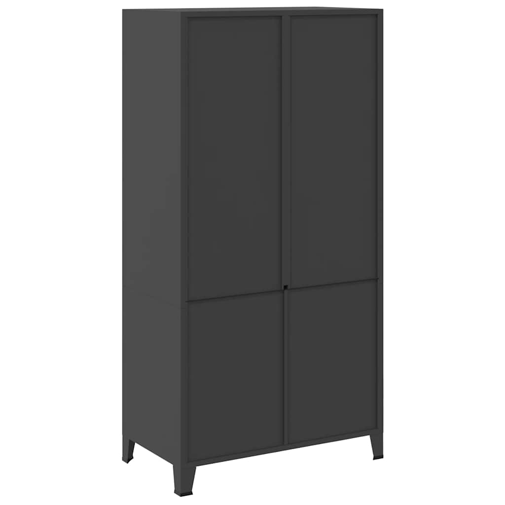 Vidaxl Industrialna Szafa, Czarna, 90X50X180 Cm, Metalowa