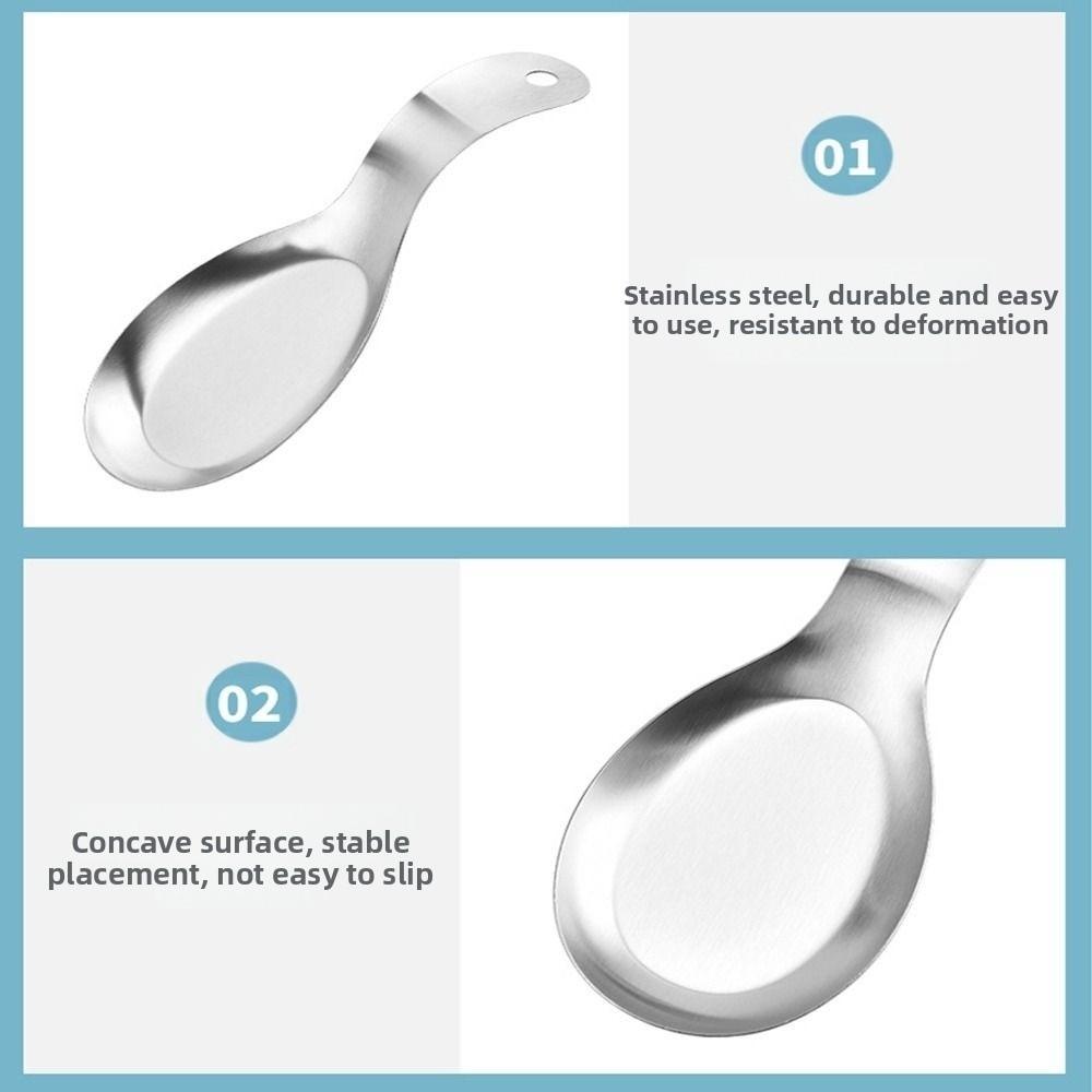 2Pcs Stainless Steel Kitchen Utensil Holder Stackable Spatula Holder Spoon Rest Cooking Tool
