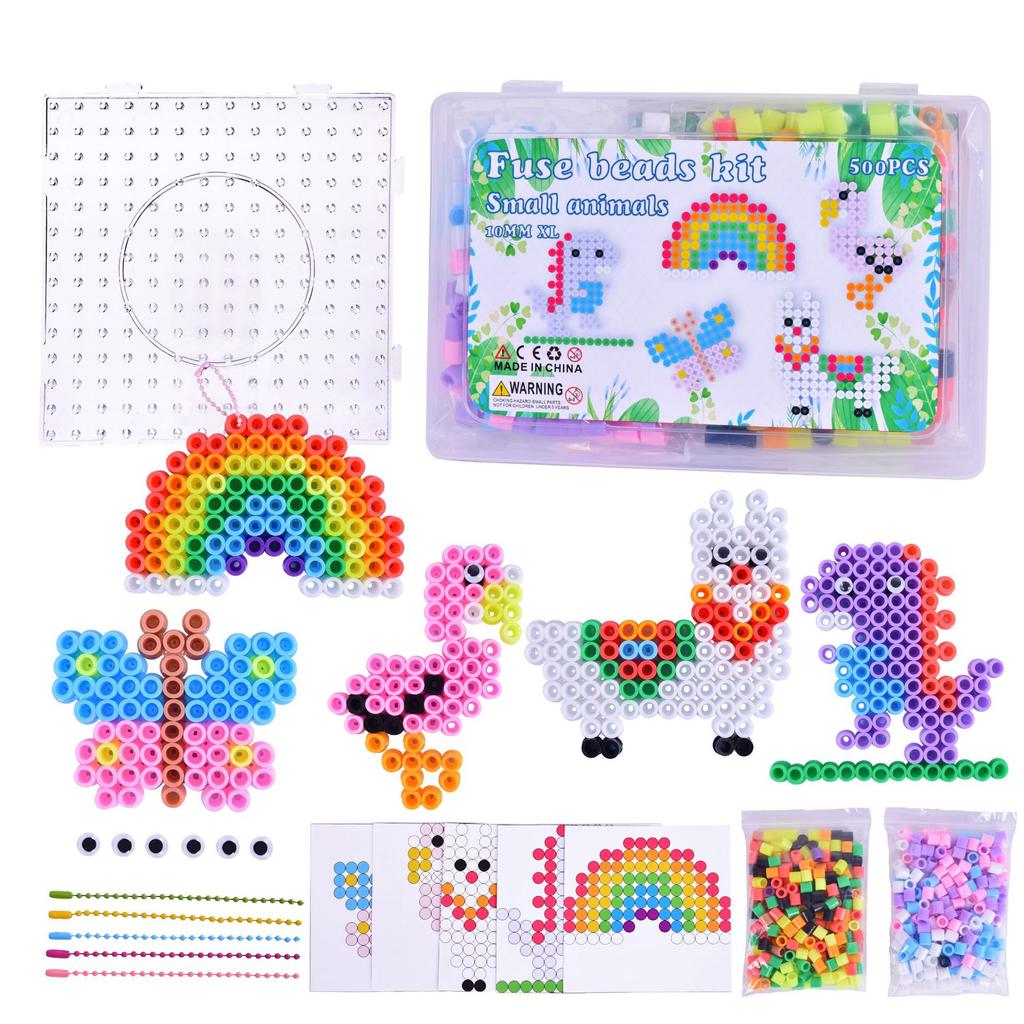 10mm Large Fuse Beads Kit Non-Toxic Melting Beads Christmas Easter DIY Craft Toy Multi-Color for Kids