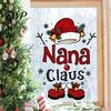 Transparent Window Decorations Nana Claus Sticker, Christmas Static Cling Removable Clings PVC Holiday Decal for Home Shop Glass Door